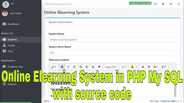 Online Elearning System in PHP My SQL with source code
