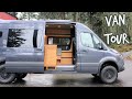 VAN TOUR | Sprinter 170 4X4 Conversion with Beautiful Bamboo Cabinetry by ROOST VANS