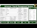 Overview of an Advanced Payroll Management Systems in Excel using VBA, a must-see tutorial