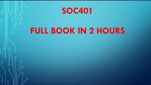 SOC401 Short lecture #31 concepts and mcqs