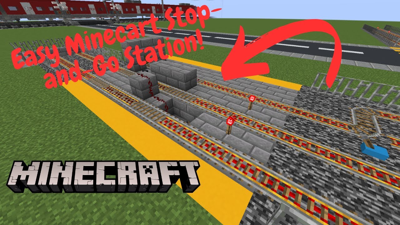 How to Easily Build a Stop-and-Go Minecart Station in Minecraft!