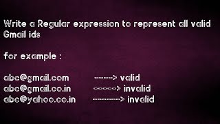 write a regular expression to represent valid Gmail id's