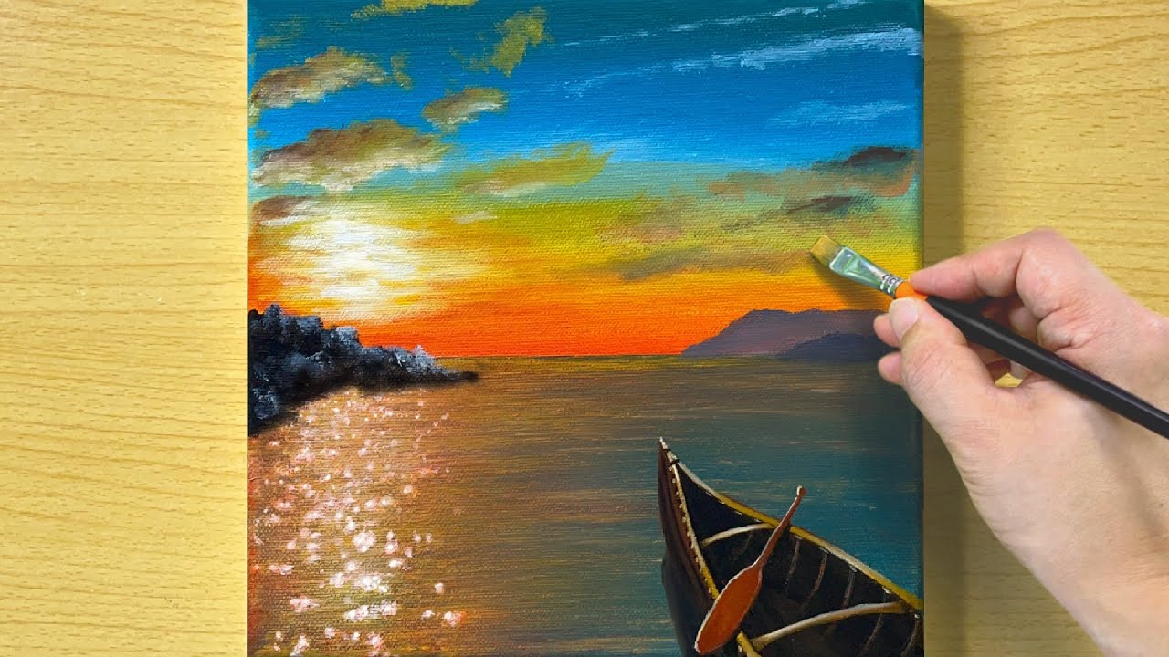 Sunset Painting / Acrylic Painting for Beginners / STEP by STEP 294