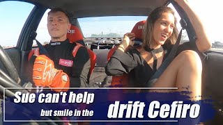 Sue can&#39;t help but smile in the drift Cefiro