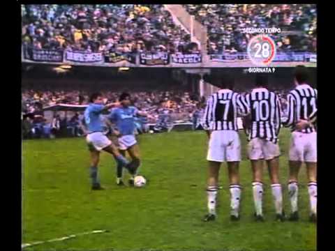 Napoli-Juventus 1-0 (3/11/1985) La punizione di MARADONA - Radiocronaca di Enrico Ameri