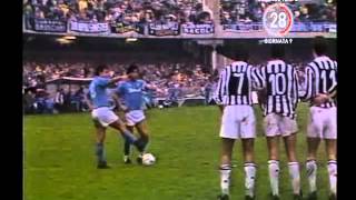 Napoli-Juventus 1-0 (3\/11\/1985) La punizione di MARADONA - Radiocronaca di Enrico Ameri