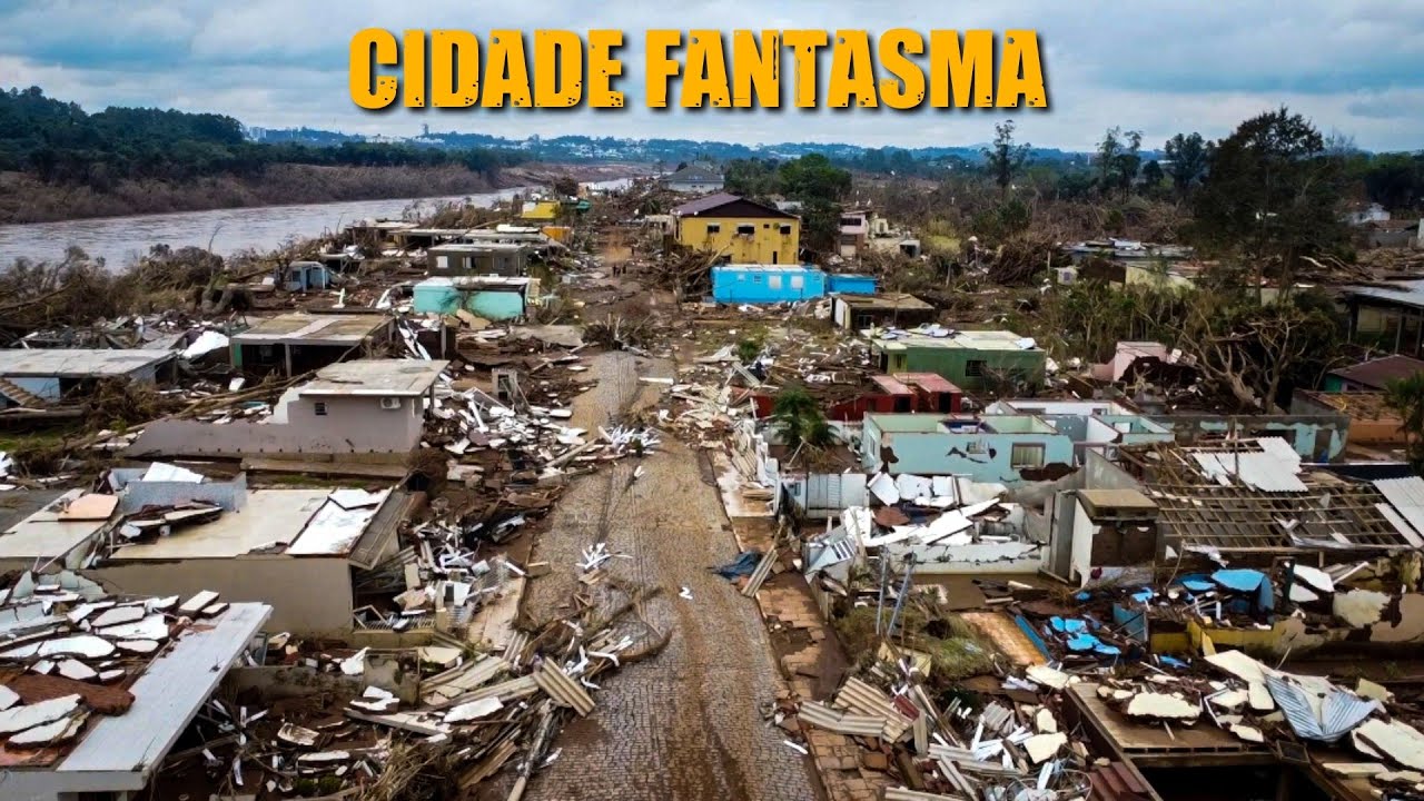 CENÁRIO DE GU3RR4 EM UMA DAS CIDADES MAIS DESTRUÍDAS PELA ENCHENTE NO RS!