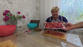 Заготовка клубники по новому способу для меня.