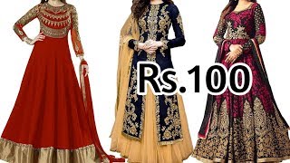 Buy Designer Anarkali Suit Rs.100 // Anarkali dress in cheap price / 2024 Party Dress screenshot 4