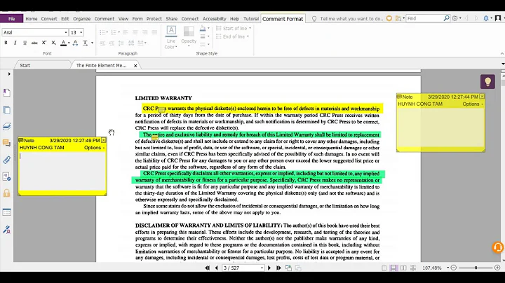 HIGHLIGHT AND NOTE - PDF FOXIT READER