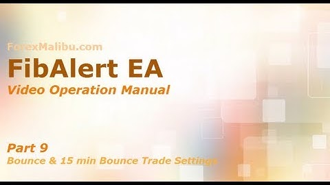 FibAlert Video Training Manual part 9 - Bounce Trade Settings
