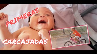 PRIMERAS CARCAJADAS BEBE 3 MESES/EIDEN MONTA EN BICI POR PRIMERA VEZ~jenny&amp;family