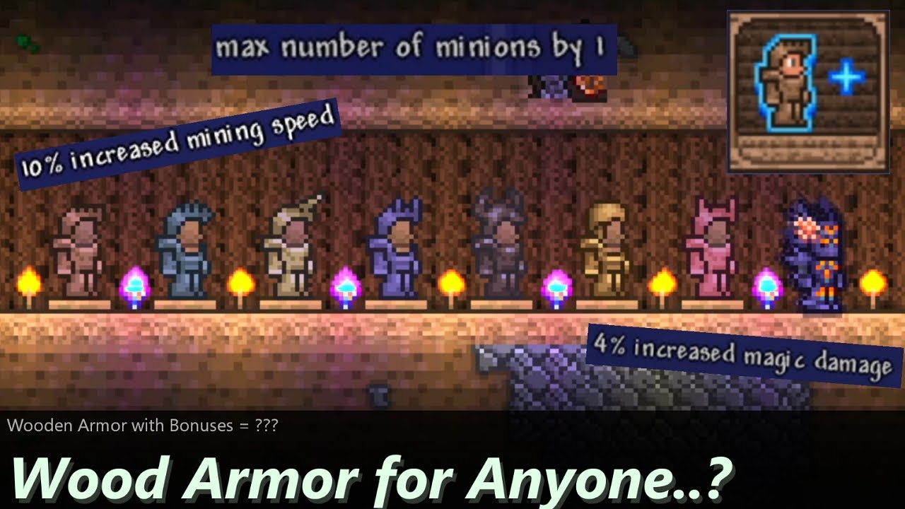 Terraria with Better Wooden Armors ─ Wooden Armor Overhauled with these