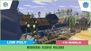 Godot 4 Environment Showcase: Medieval Slavic Village - 170 low poly models @emaceart4063
