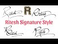 Ritesh name signature tutorial  ideas of signature r   signature signaturestyle