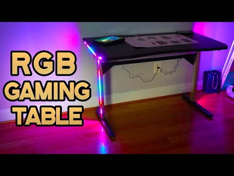 RGB GAMING TABLE? E-WIN 2.0 Edition RGB Gaming Desk with Wireless Charger - Project WOOP