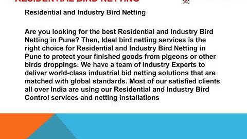 Residential Bird Netting Services In Hinjewadi,Bhosari,Hadapsar,Pimpri,Wakad,pune