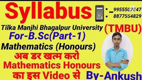 Tilka Manjhi Bhagalpur University(TMBU) Syllabus For-Mathematics (Honours)