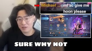 THIS GUY ASKED HOON TO GIVE HIS ML ACCOUNT.🤣