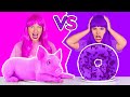 MANGER UNE SEULE COULEUR PENDANT 24 HEURES ! Jusqu’au Bout Rose VS Violet par 123 GO! CHALLENGE