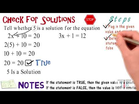 Check for Solutions: Algebra Animations