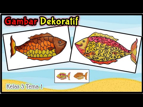 Cara Membuat Dekoratif Ikan Cara Membuat Gambar Dekoratif Ikan || Menghias Gambar Ikan dengan Motif Garis || Kelas 3 Tema 1 - YouTube