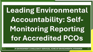 Leading Environmental Accountability: Self-Monitoring Reporting for Accredited PCOs
