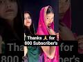 Thankyou for 800 subscriber's