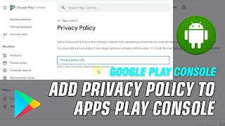 How To Add Privacy Policy To Apps Play Console screenshot 4