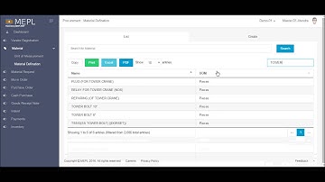 MEPL ERP Tutorial#4: Master Panel Material Defination & UOM