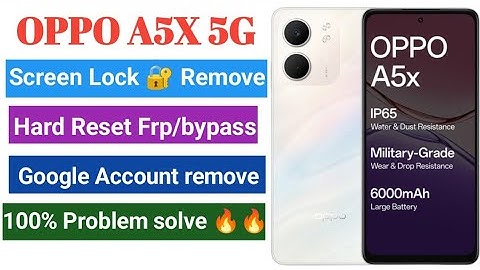 Oppo A5X 5G Screen Lock 🔐 Remove, Hard Reset Kare Frp/bypass | All Oppo Smartphone Hard reset 🔥🔥
