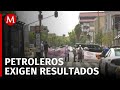 Trabajadores petroleros bloquean avenida México-Tenochtitlan, en CdMx