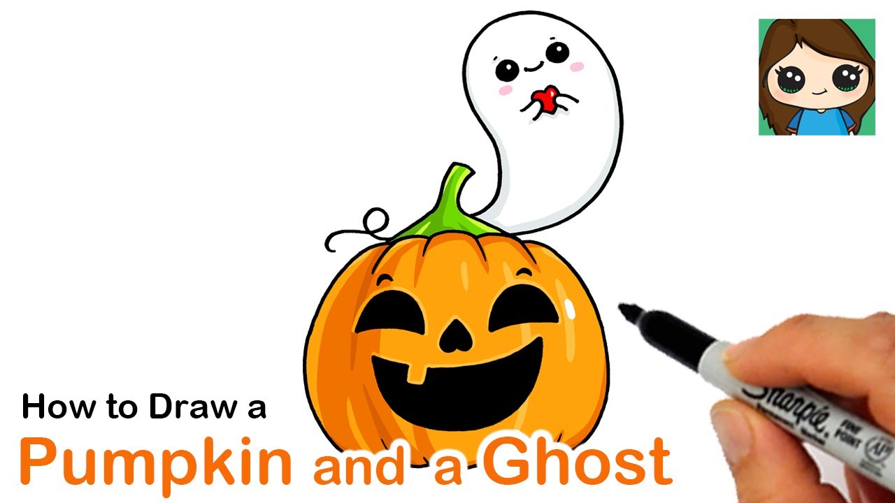 How To Draw A Pumpkin And Ghost Easy Halloween Art Youtube In 2021 Cute Cartoon Drawings Kawaii Drawings Cute Drawings