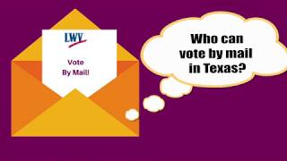 Who can vote by mail? over 65 sick or disabled out of the county on
election day early voting, in jail but otherwise eligible to how get
an applic...