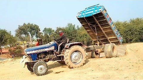Amazing Soil Unloading Video l Sonalika Di750 Digital unload facilities of Hydraulic Tractor l
