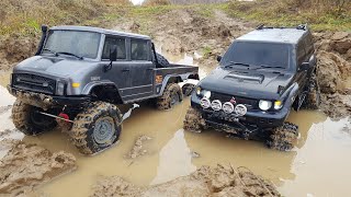 6X6 is not cool? ... The case when 4X4 FALLS! Pajero MST vs Axial UNIMOG ... OFFroad