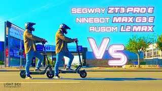 Segway Max G3 vs ZT3 Pro vs Ausom L2 Max Dual Motor - speed, range, incline &amp; suspension tests