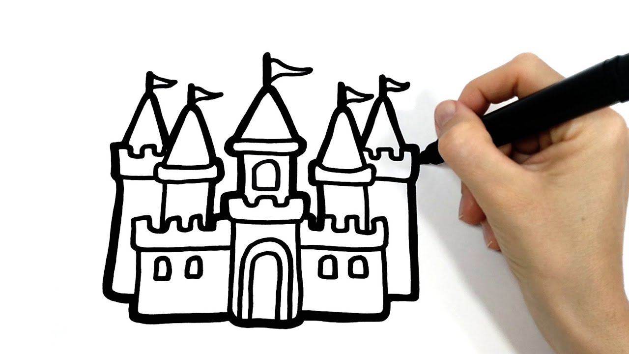 Como dibujar un CASTILLO FÁCIL / Dibujos fáciles para niños - thptnganamst.edu.vn