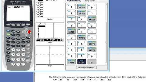 TI84 Lists for s and x bar