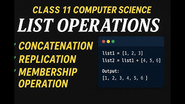 List Operations in Python Class 11 Computer Science /IP
