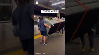 Couch moving in Subway #nyc #couch #subway  #moving