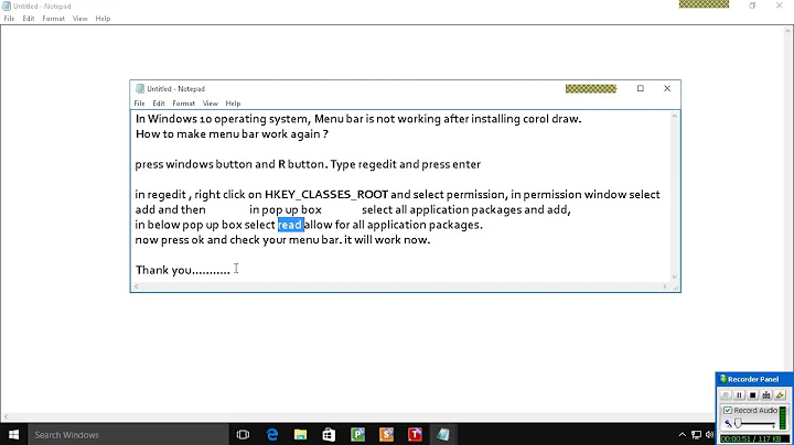 Windows 10 Start Menu Not Working when installed corel draw.