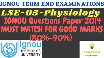LSE-05 |Physiology /IGNOU QUESTION PAPER June2014 TERM END EXAMINATIONS WITH ANSWERS | FOR Exam 2021