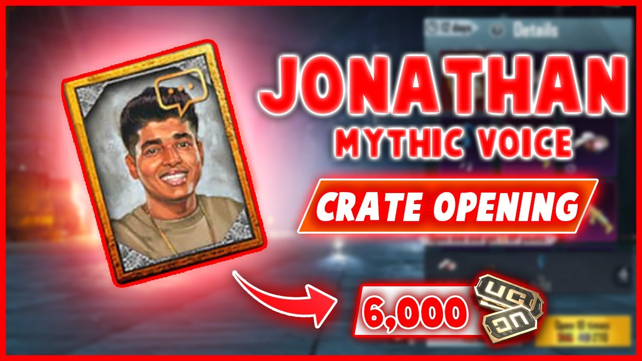 JONATHAN MYTHIC VOICE || CRATE OPENING || BOOM BAAM #BGMI - YouTube