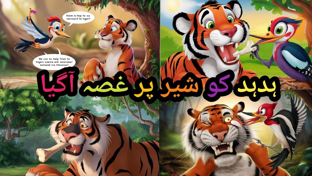 The tiger and woodpecker | ٹائیگر اور ہدہد | Moral story | Fairy tailes ...