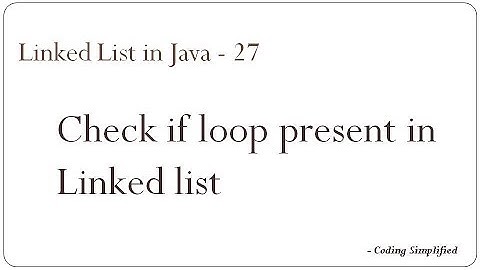 Linked List in Java - 27: Check if loop present in Linked list