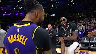 LeBron \& Lakers Crash D'Angelo Russell's Postgame Interview After His 44-Point Game