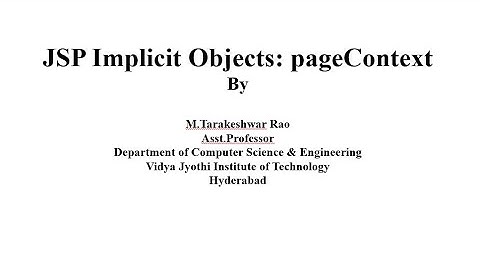 JSP Implicit Objects: pageContext