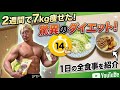 2週間で7kg痩せた！1日の食事！【VLOG】 #筋トレ #ダイエット #格闘技 #筋肉 #ボディビル #フィジーク #自宅トレーニング 