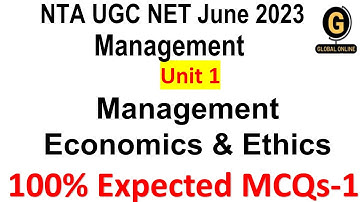 100 % Expected MCQs | NTA UGC NET June 2023 | Management | Unit 1|